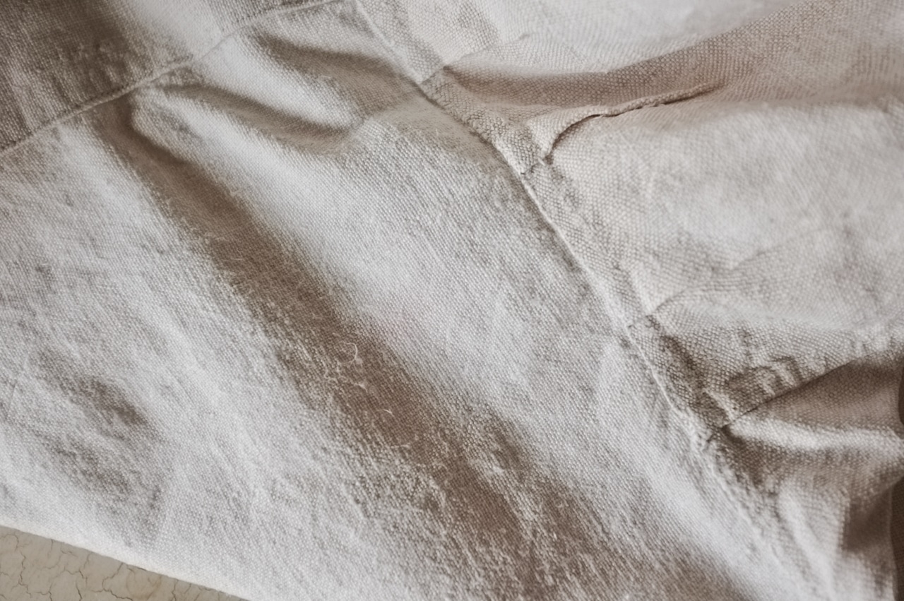 1900s フランス 清貧の画家へ 手織りシャンブルリネンによるグランパシャツ アンティーク