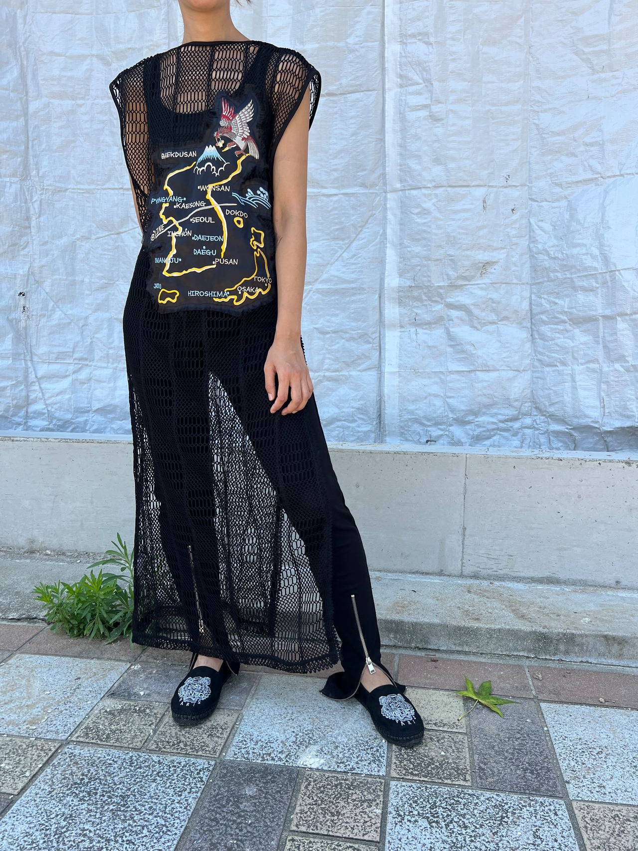 【KOH ISHIGURO】"SOUL motif" Sheer Maxi-length Sleeveless Dress with Scalloped Embroidery - 1