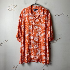 vintage POLO by RALPH LAUREN orange color rayon open collar hawaiian shirt