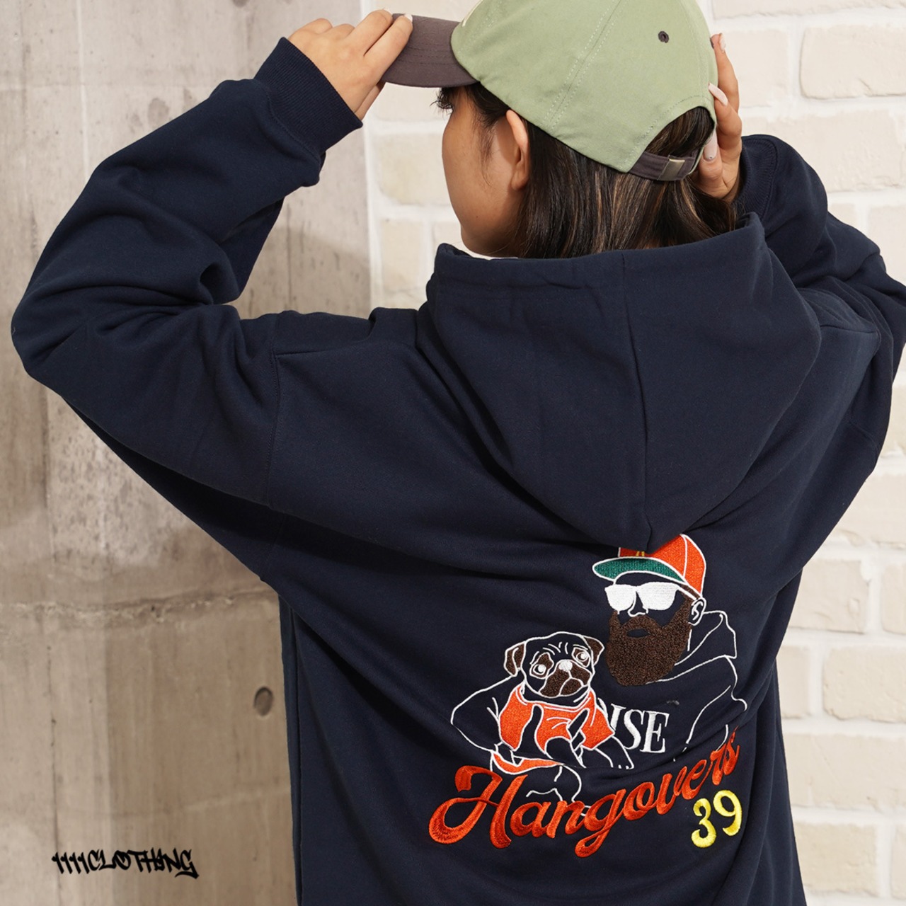 ◆裏起毛 サガラ刺繍 ZIPパーカー◆sb-s9493442q