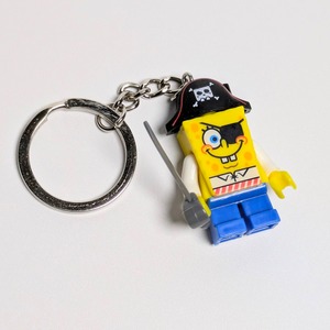 【ブロックフィギュアキーホルダー】 SpongeBob SquarePants / スポンジボブ / 海賊ver. / パイレーツボブ 〚アメリカン雑貨 アメトイ〛