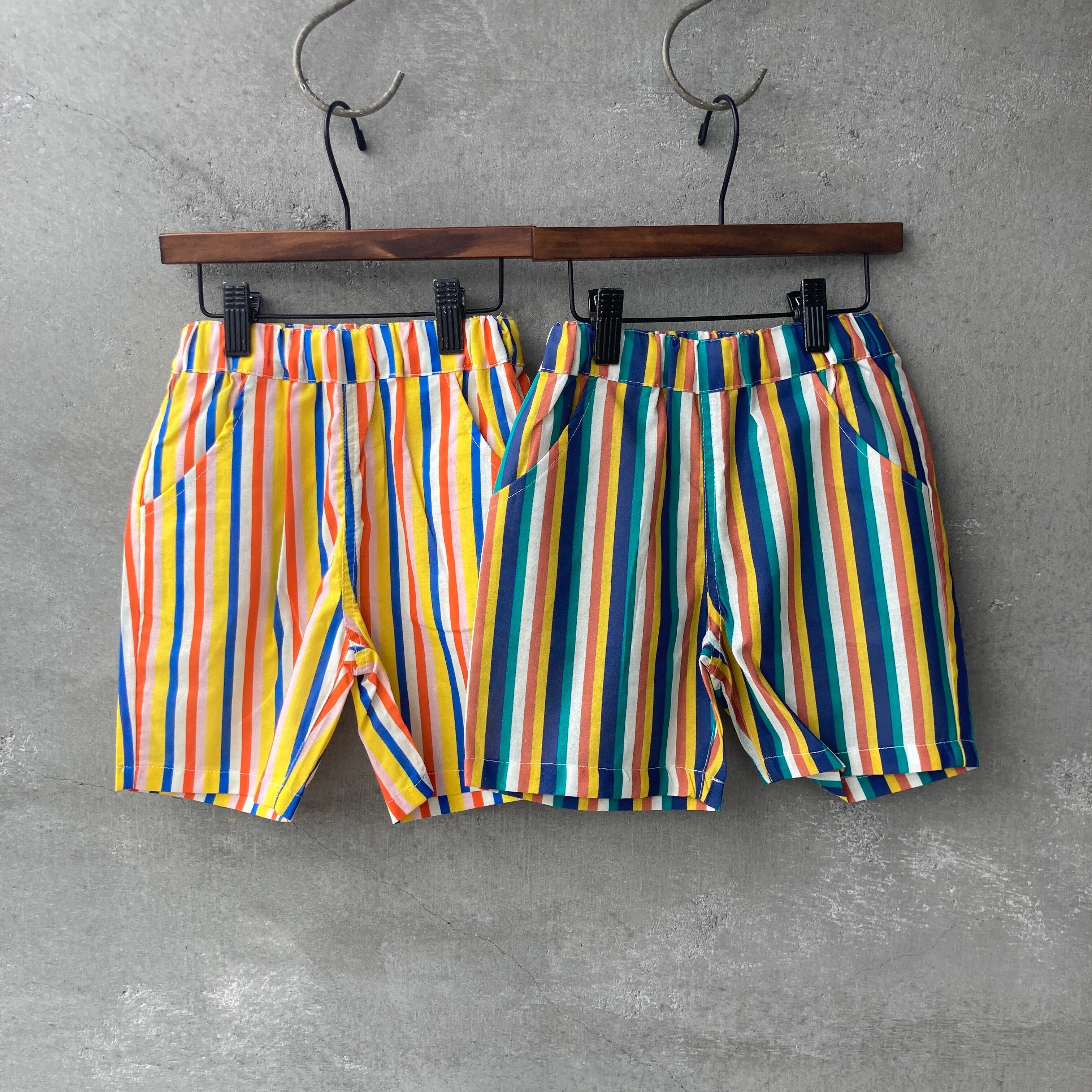 【即納】マルチストライプショートパンツ