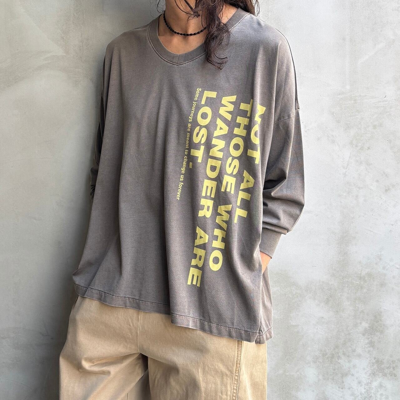 コットン×レーヨンロゴロンT