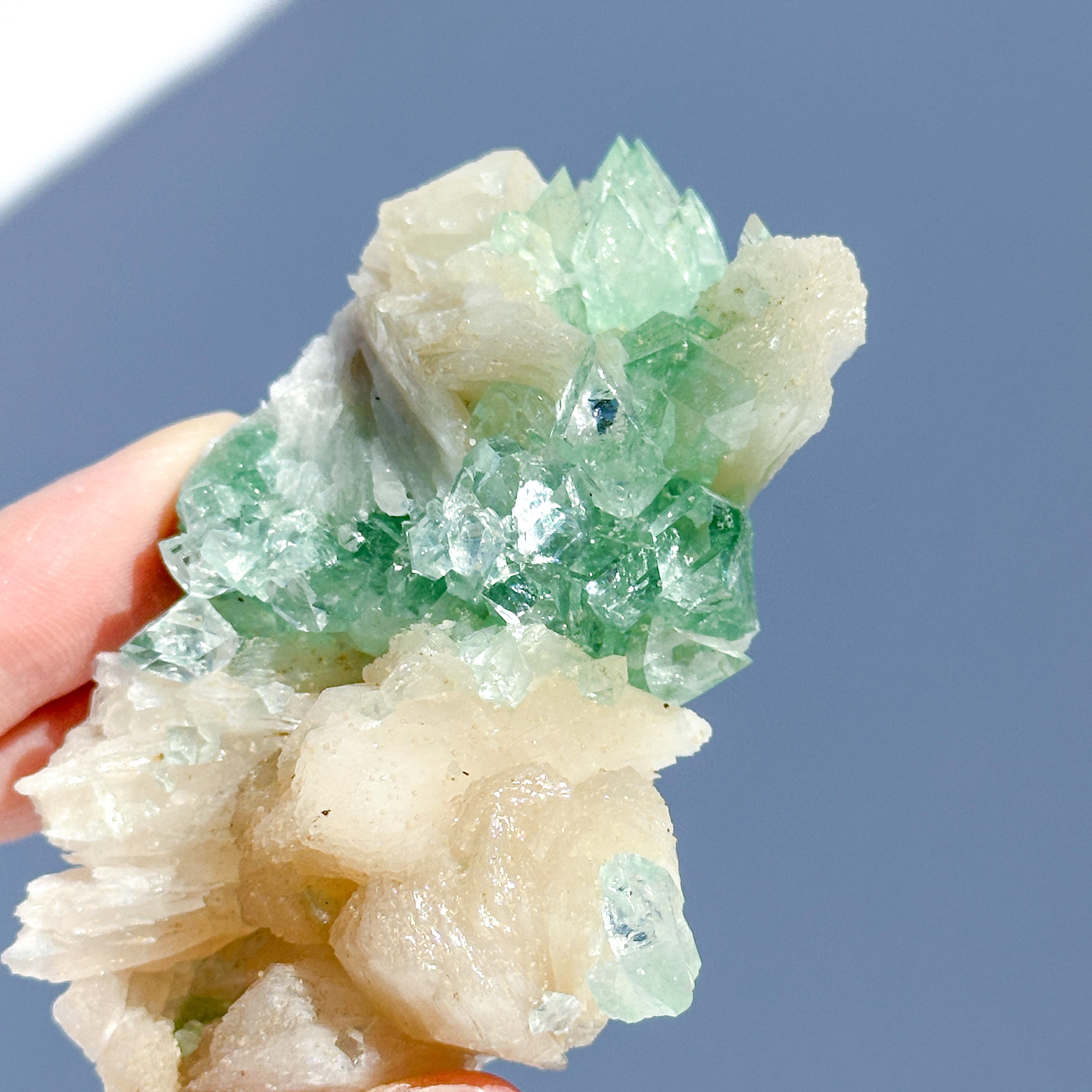 グリーンアポフィライト＆スティルバイト 78◇ Green Apophyllite