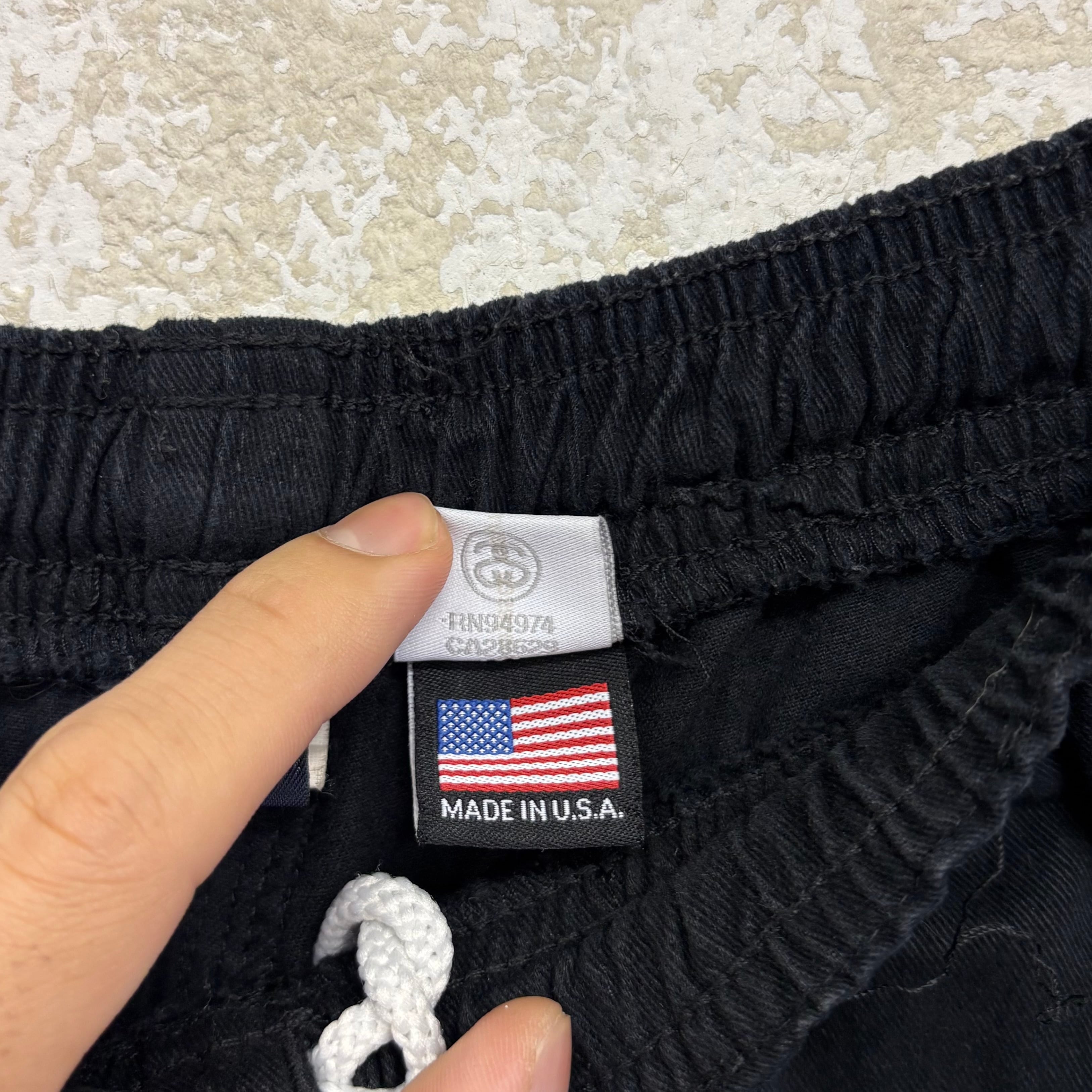 90's STUSSY beach shorts BLACK made in USA size/S ステューシー