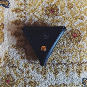 TRIANGLE Leather Coin Case【Black】Made in Osaka