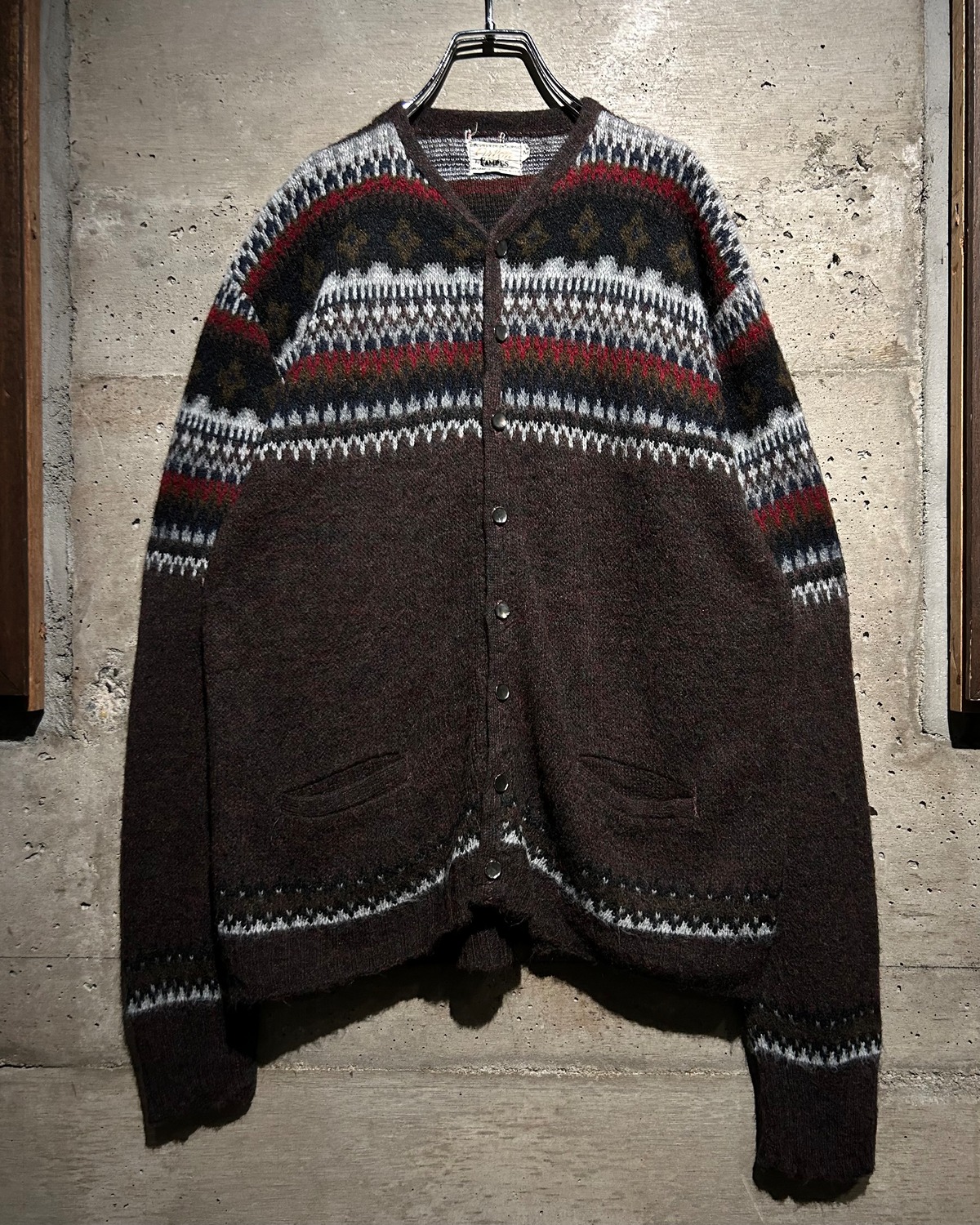 【Caka】60's “Campus” Nordic Pattern Vintage Knit Cardigan | Caka(カカ）下北沢古 ...