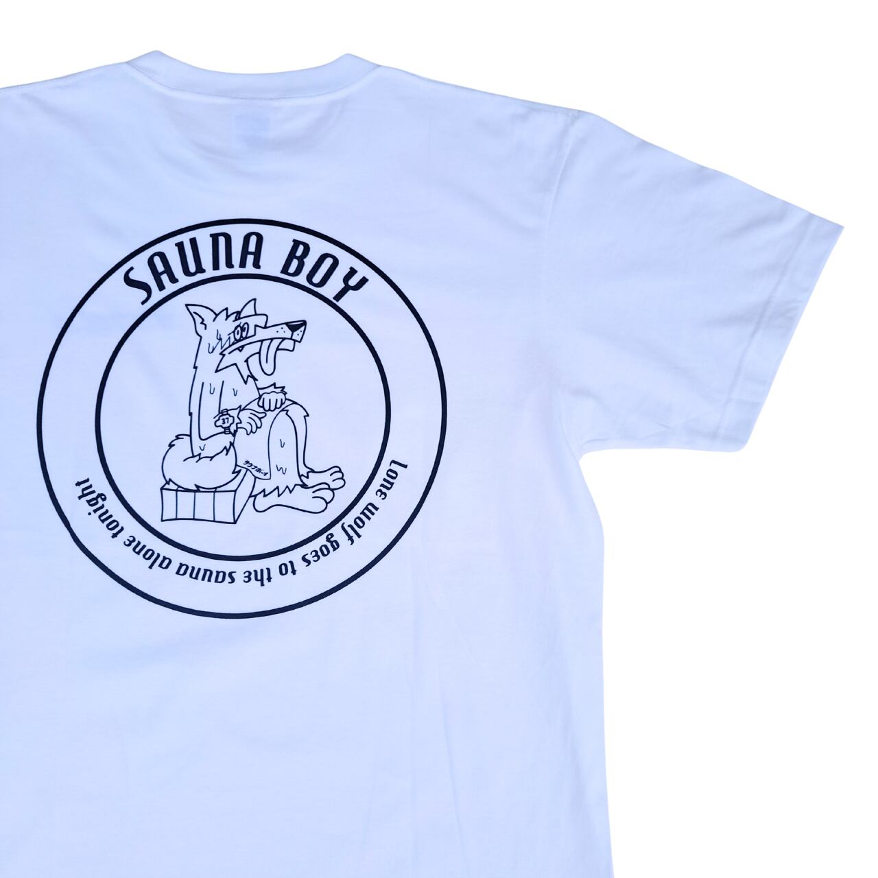 サウナボーイ SAUNA OOKAMI MONOCHRO S/S Tシャツ (white)