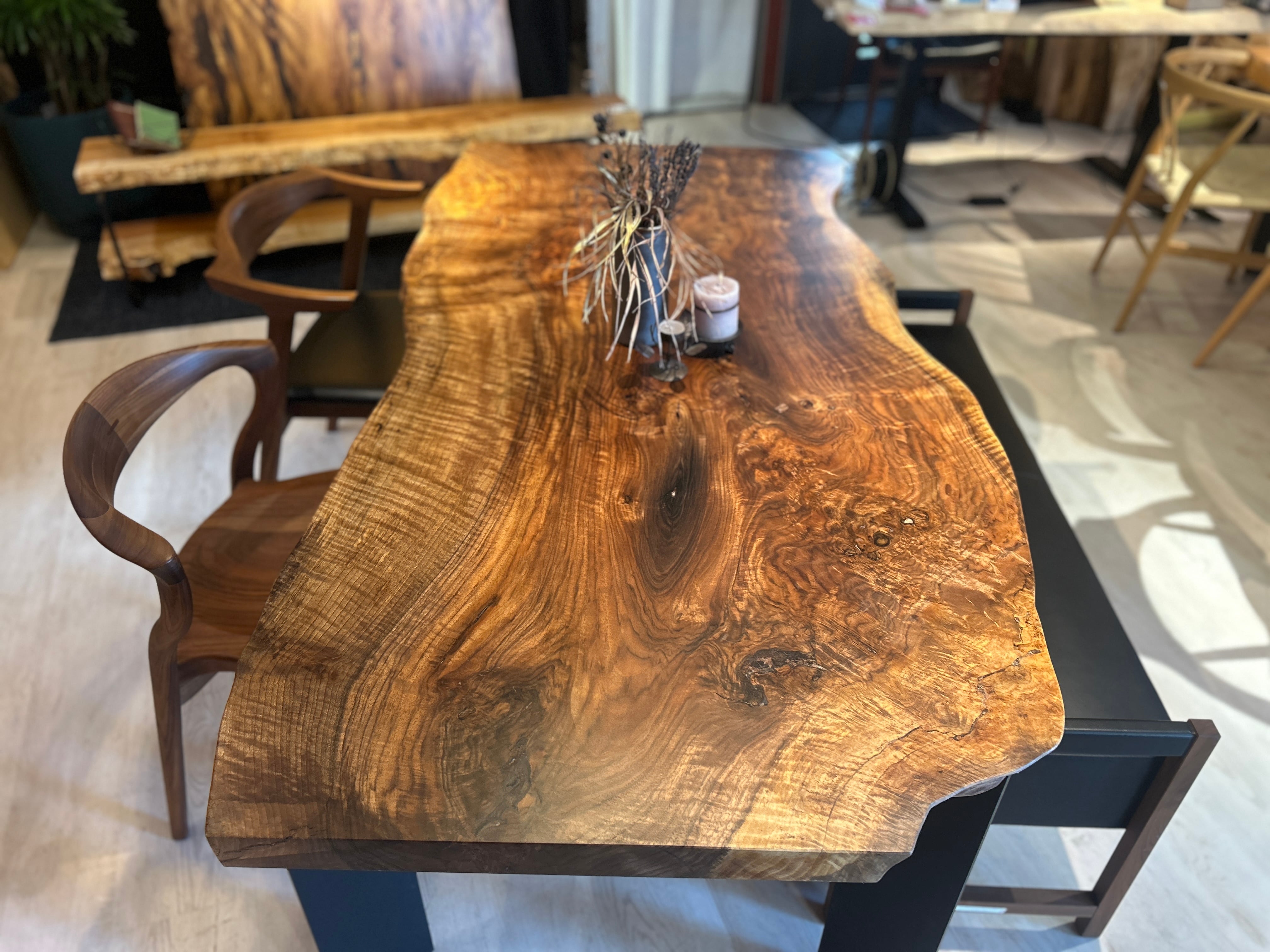 大特価　今週のみ　バストゥーンウォールナット　ウォールナット　一枚板　ダイニング バストゥーンウォールナット_2060×780-730-670×50_浅草本店_