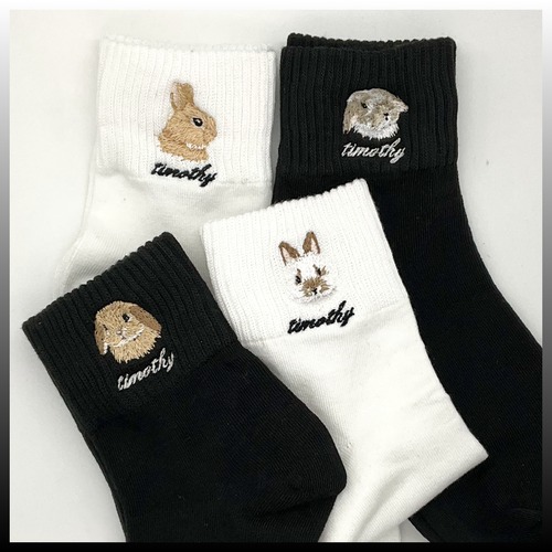 Shijimi Factory 刺繍くつした　うさぎ