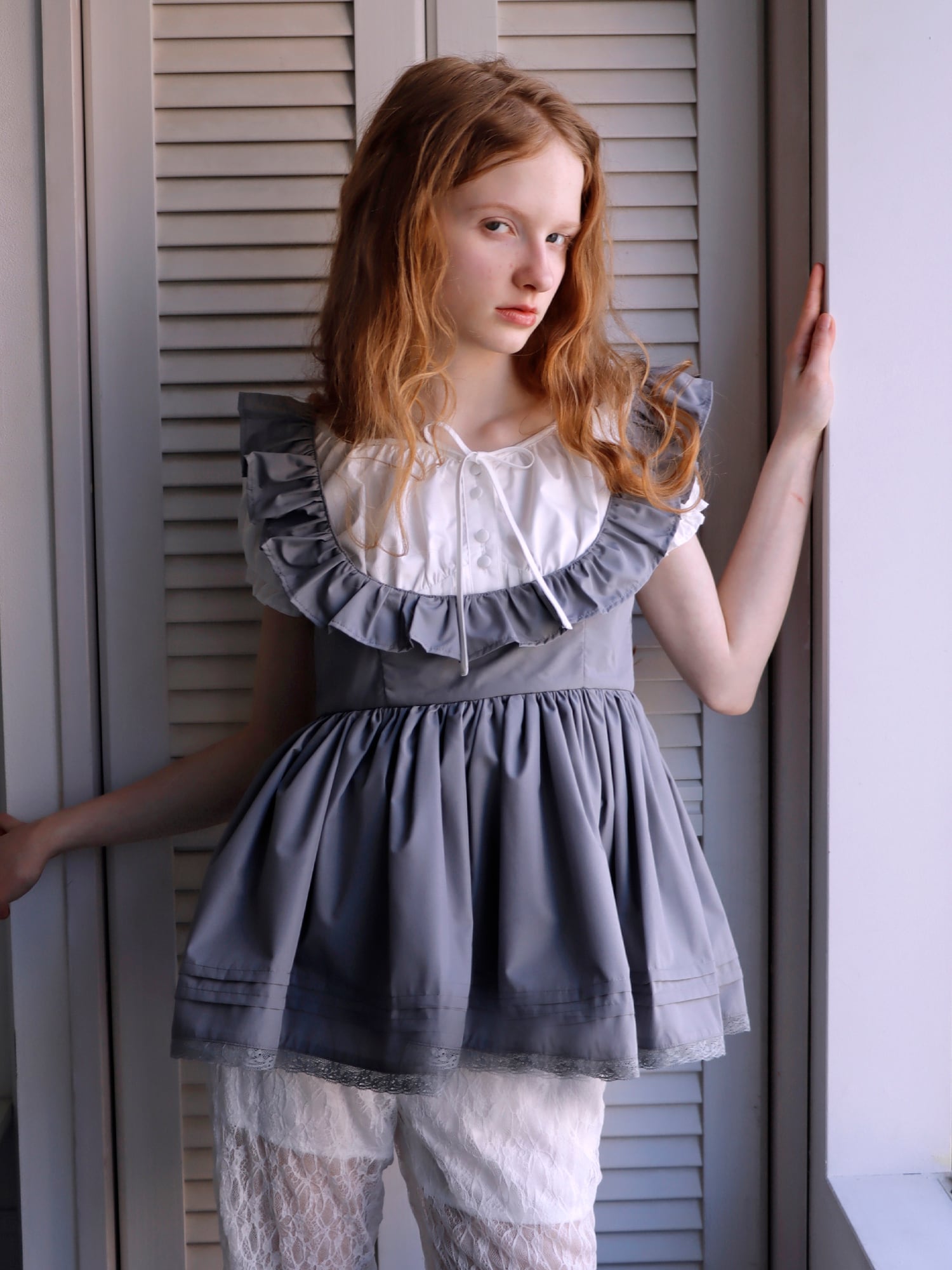 PETIT APLON TOP -GRAY- | mieya mieya