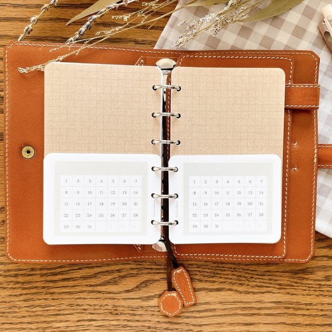 はんぶんこリフィル下半分用】ミニ6サイズ/カレンダー型トラッカー