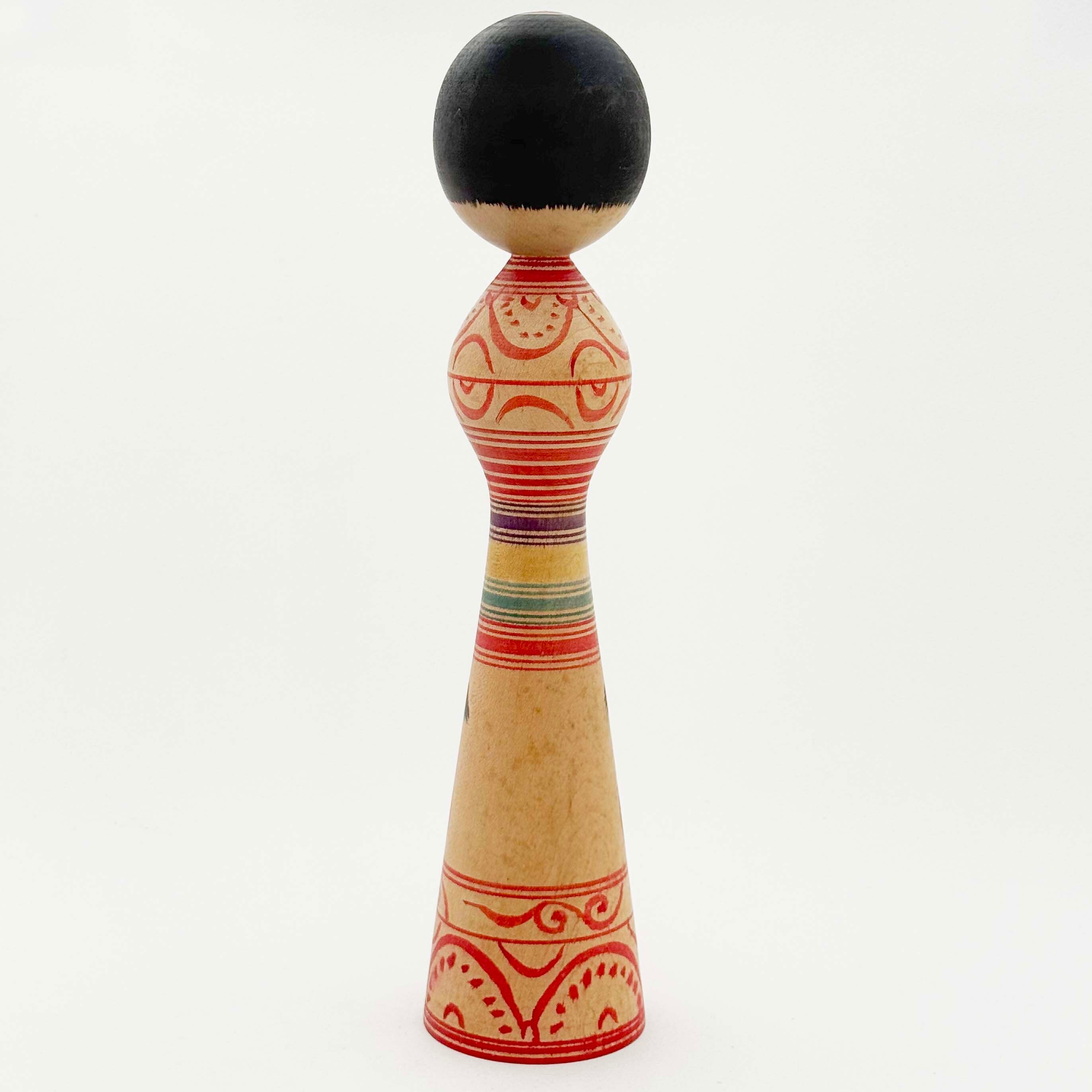 だるま柄こけし（津軽系始祖 / 盛秀太郎工人）31cm B