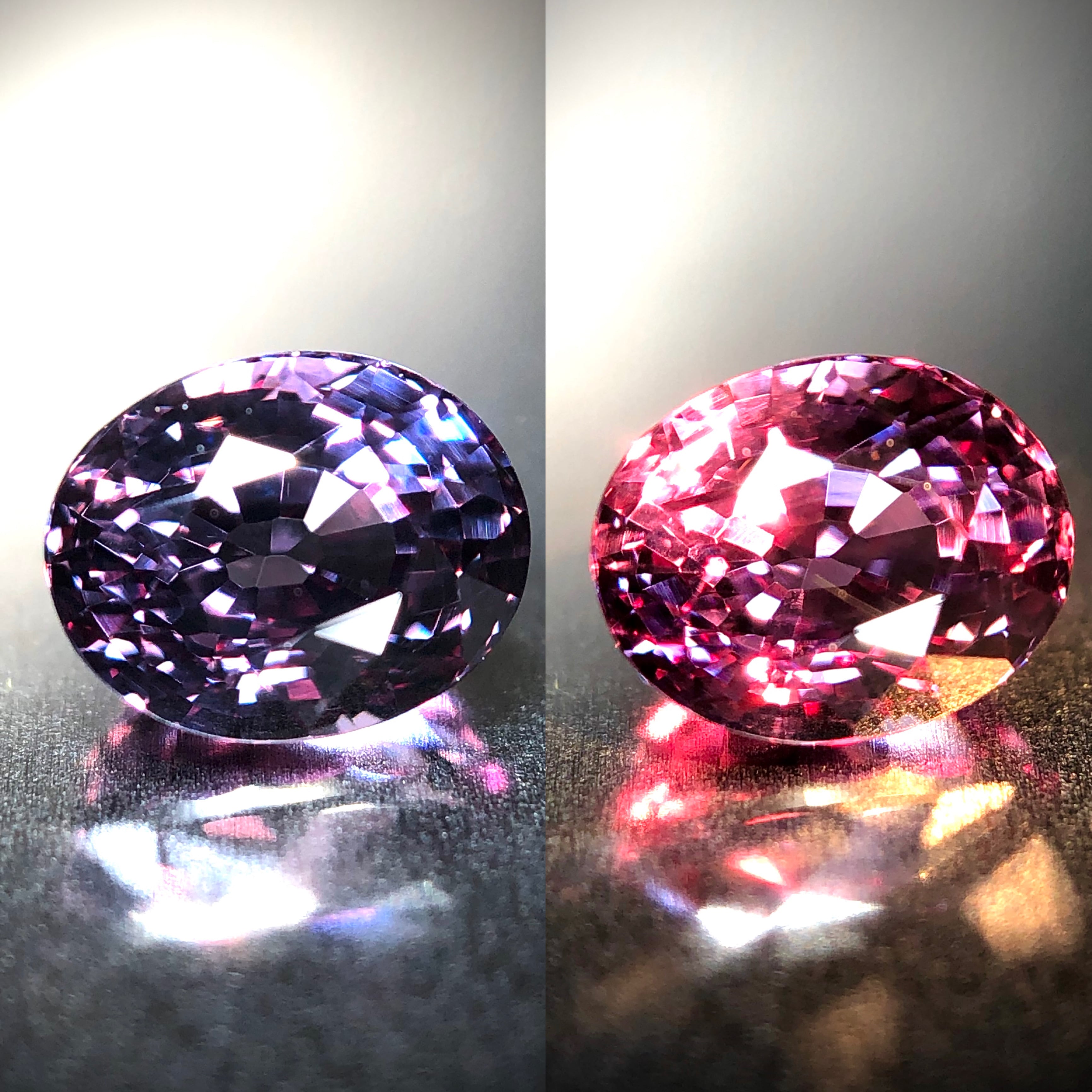 ドラマティックな色彩変化 1.07ct 天然 カラーチェンジガーネット