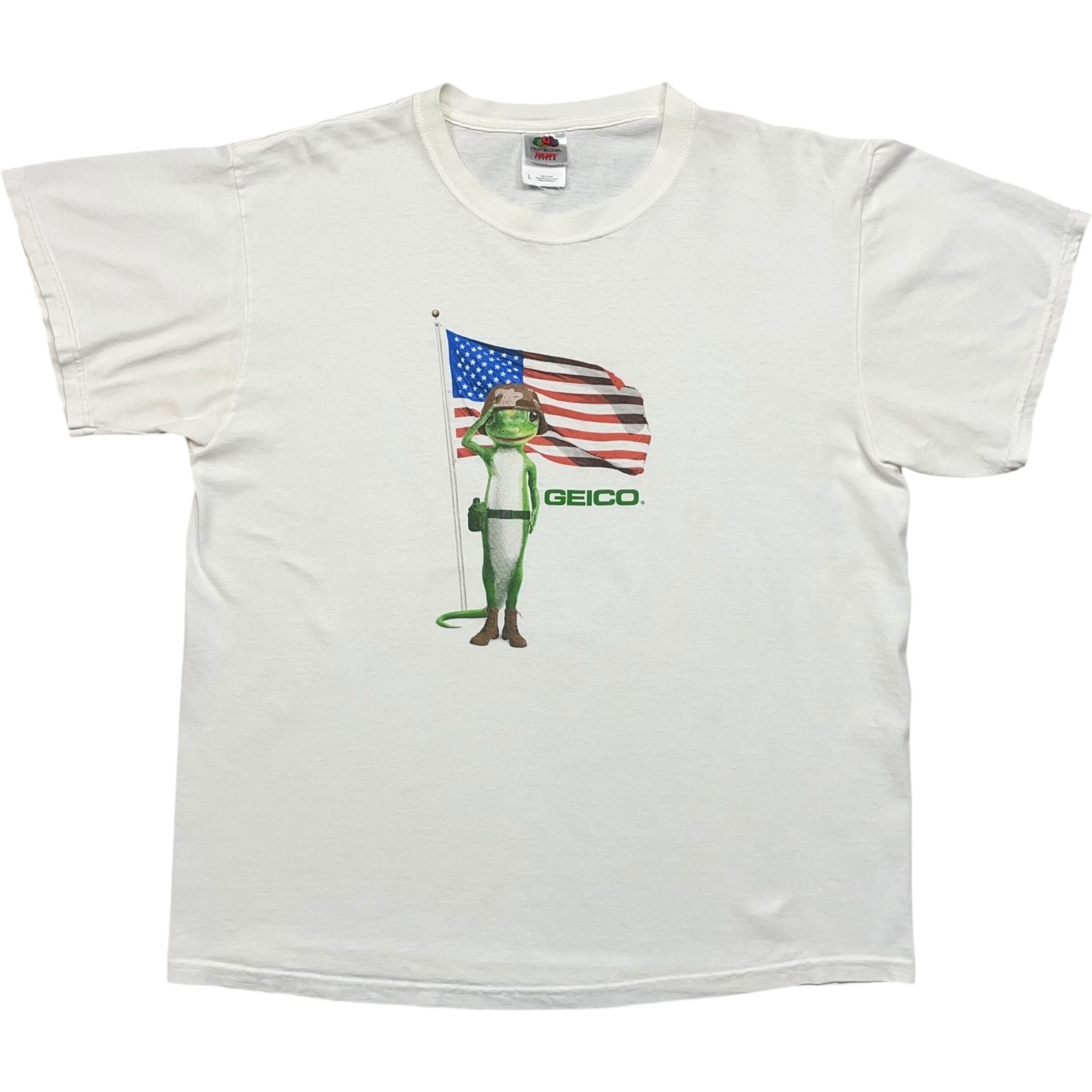 《L》 FRUIT OF THE ROOM フルーツオブザルーム Tシャツ 企業プリント アメリカの自動車保険会社 ホワイト no.8339