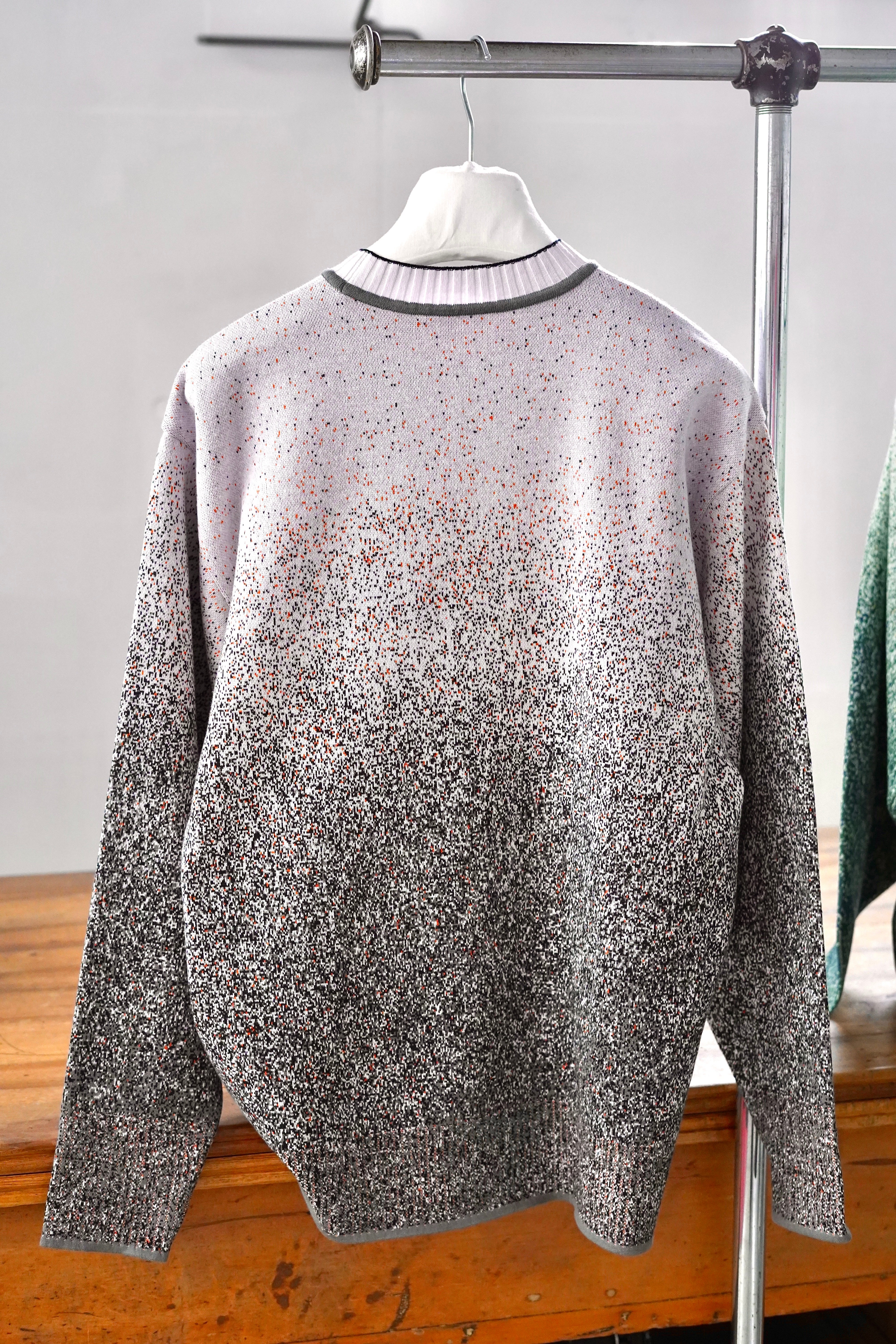 Mame Kurogouchi / Floral Jacquard Graphic Knit Top ( GREEN, PURPLE