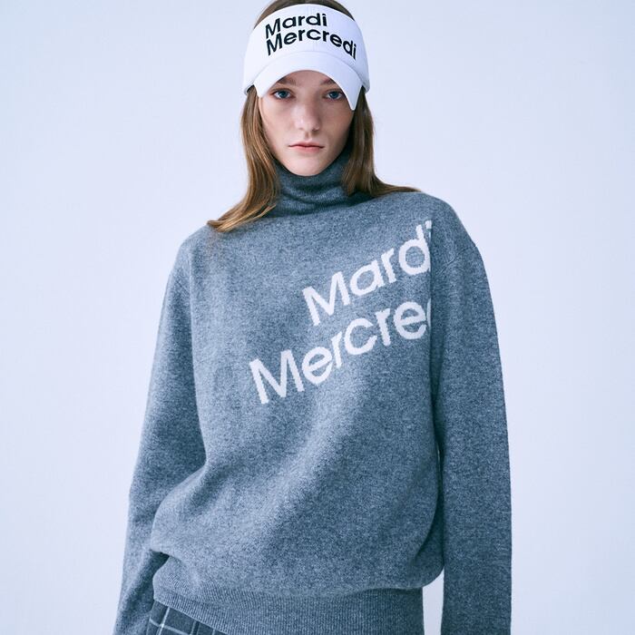 Mardi Mercredi DIAGONAL LOGO TURTLE NECK WBBH6165 マルディメクル