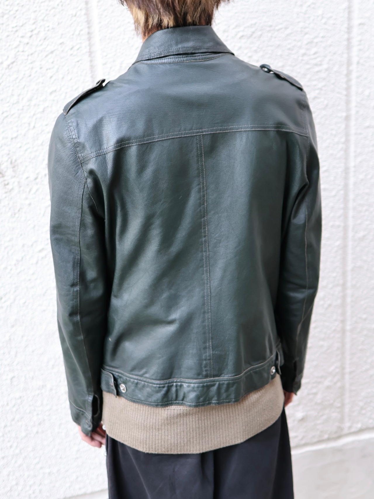 【marco tagliaferri】coloring zip up leather jacket