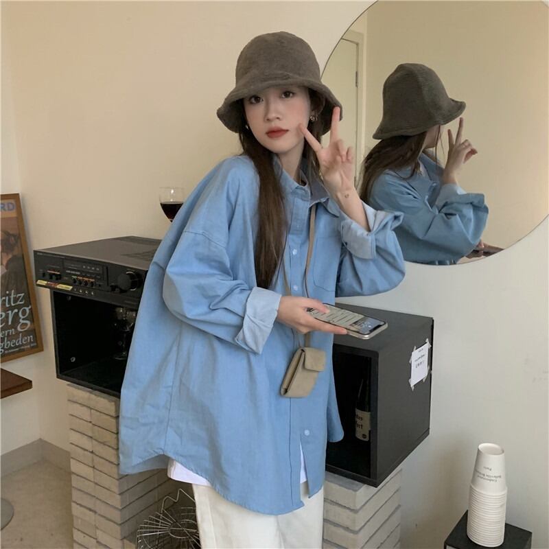 スプリングブルールーズ薄手シャツ ロング 春物 試着室22605208402