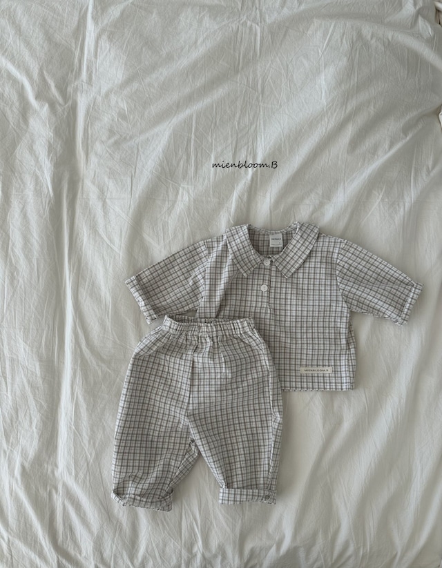 [ mien bloom B ] classic check shirt