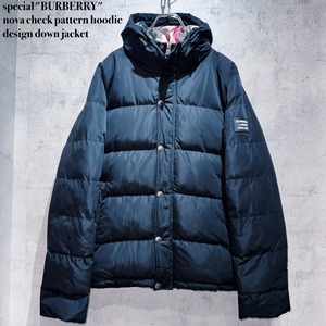 special"BURBERRY"nova check pattern hoodie design down jacket
