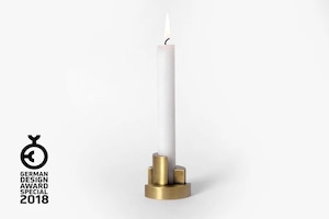 Circular candle holder (aged brass)