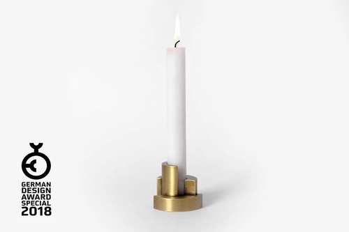 Circular candle holder (aged brass)