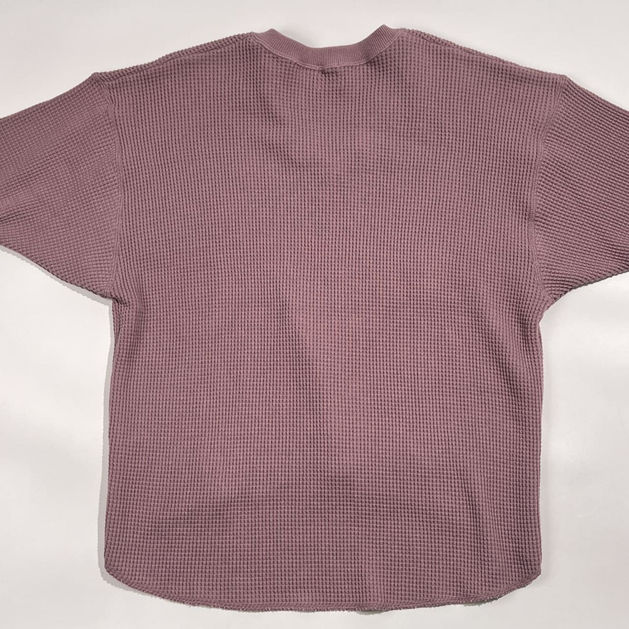 6 ROKU ロク ユナイテッドアローズ ワッフル生地 Vネック 七分袖 サーマル シャツ カットソー /くすみパープル系