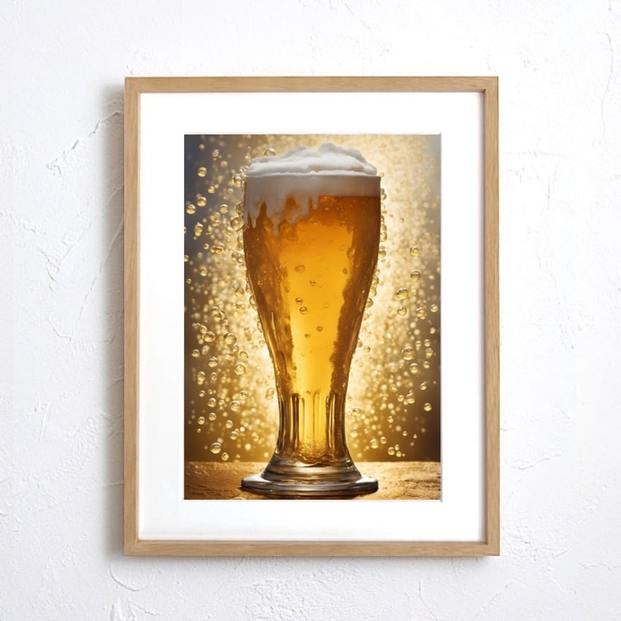 至福の一杯｜ビールを魅惑的に描いたコンテンポラリーアートポスター｜空間を華やかにする一枚｜飲食店やキッチンにも最適｜A4ポスター