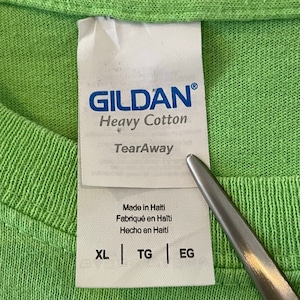 【GILDAN】クレヨン イラスト Tシャツ プリント XL ビッグサイズ ライトグリーン US古着 アメリカ古着