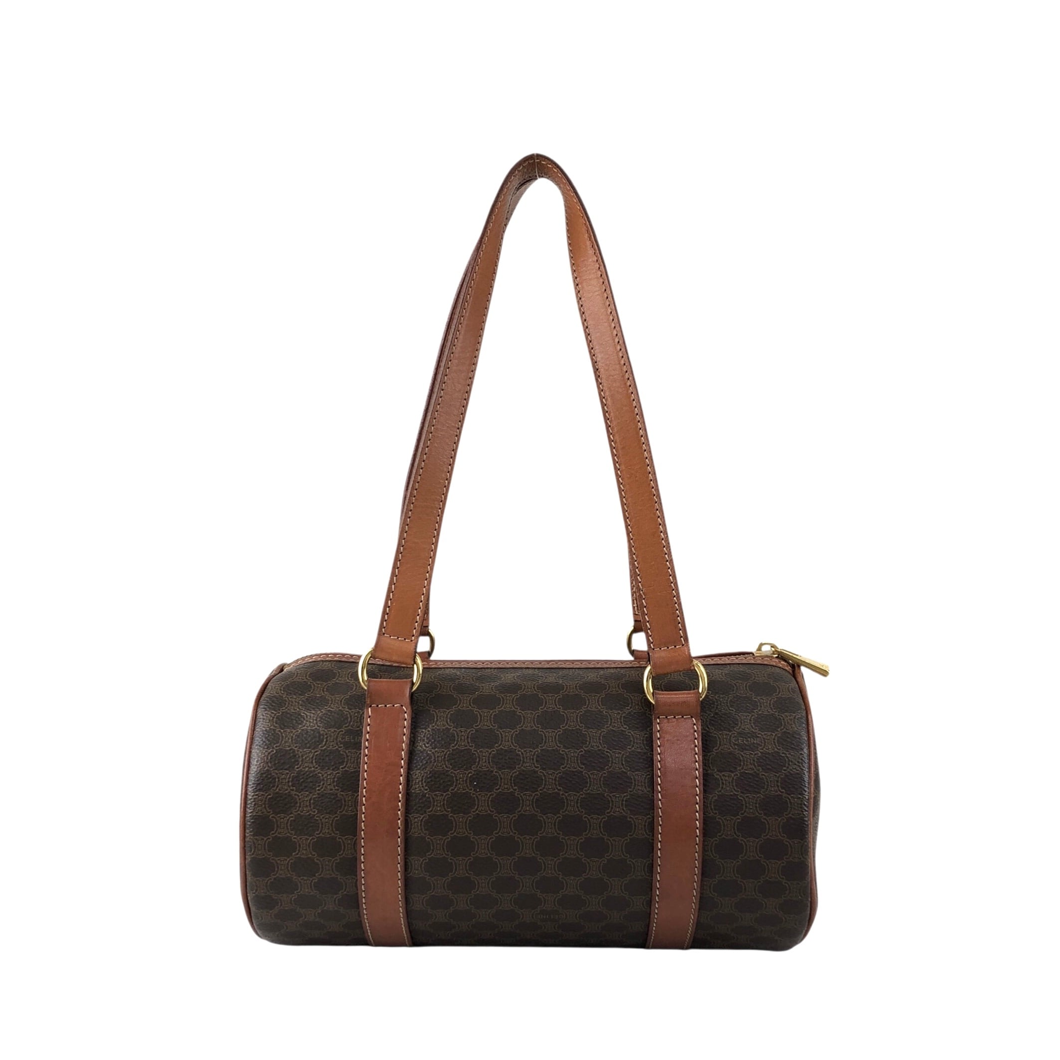 CELINE セリーヌ マカダム トートバッグ ブラウン ブラゾン型押し PVC