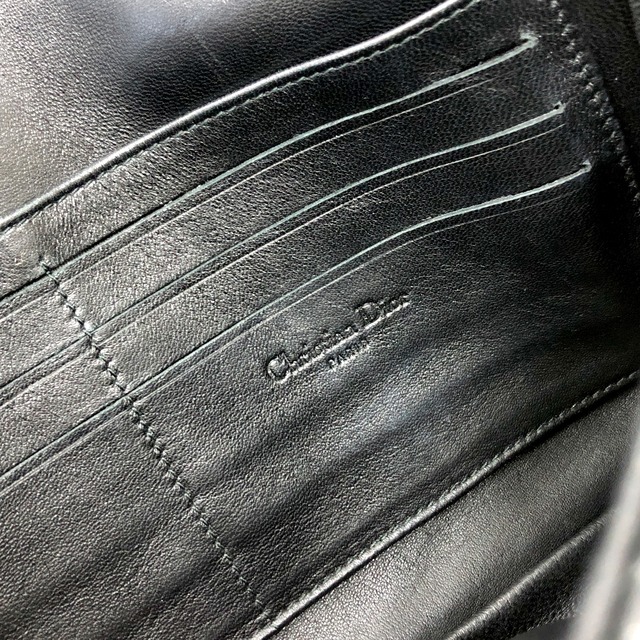 Christian Dior　クリスチャン ディオール　カナージュ　ニューロック　レザー　チェーン　ミニバッグ　ショルダーバッグ　ブラック　vintage　ヴィンテージ　オールド　yrvfx2