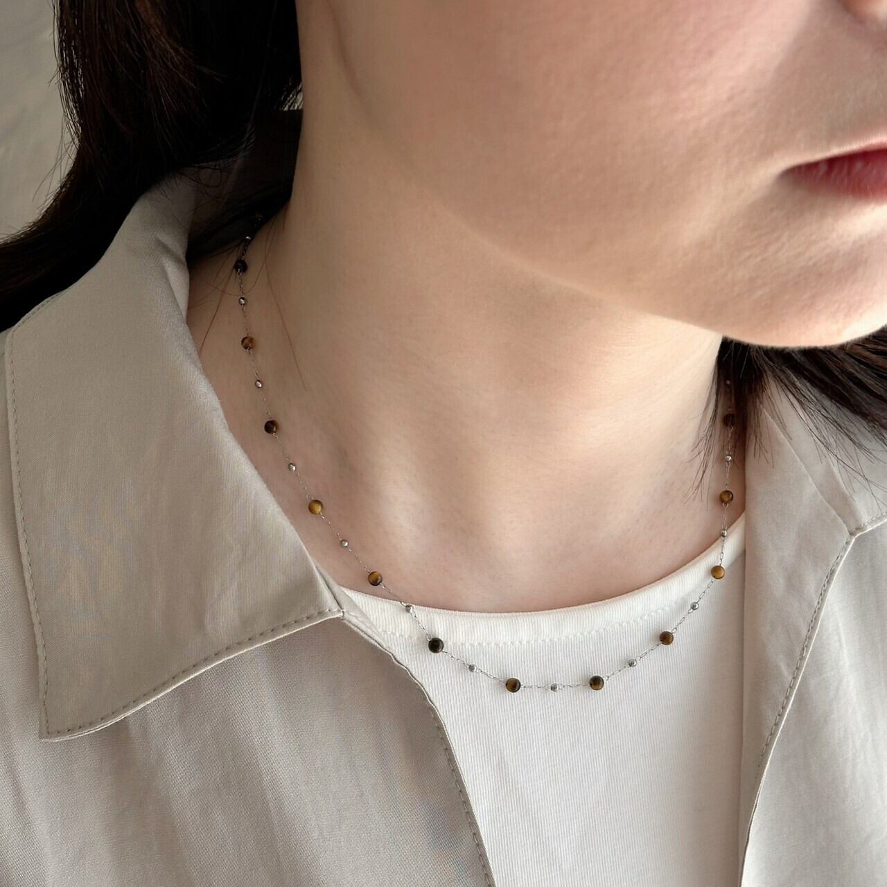 【SELECT】サージカルステンレス 天然石 ネックレス