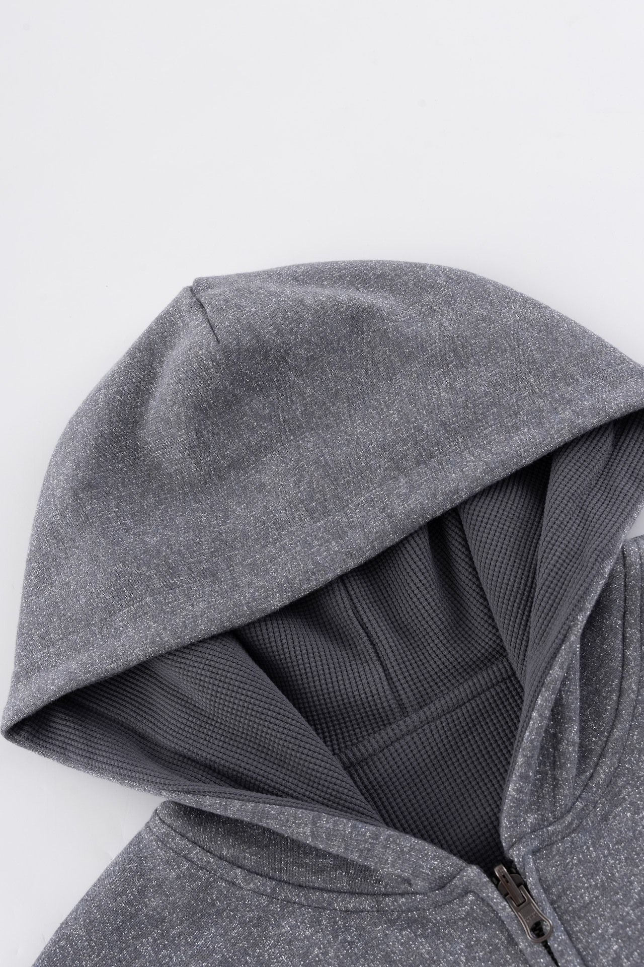 WOKE EDGE  / Double Face Glit Zip Hoodie