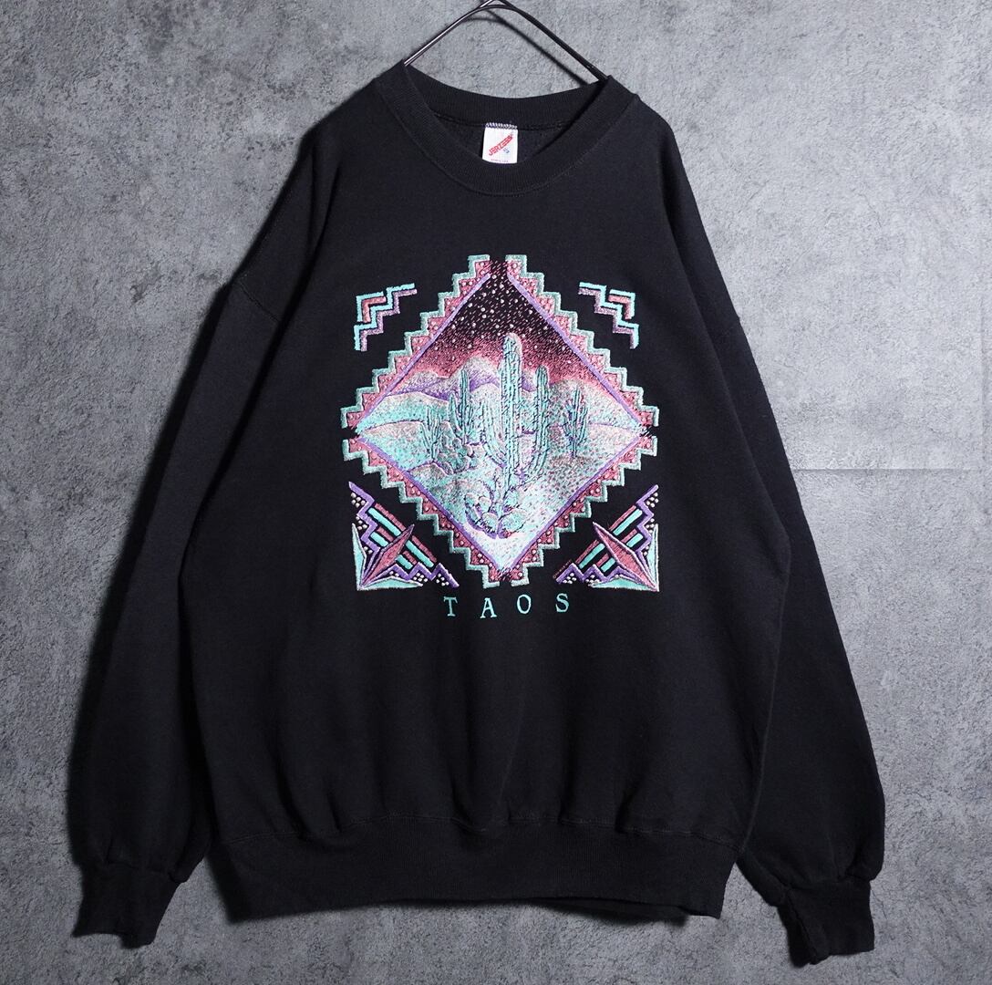 90s “JERZEES” cactus landscape design sweat