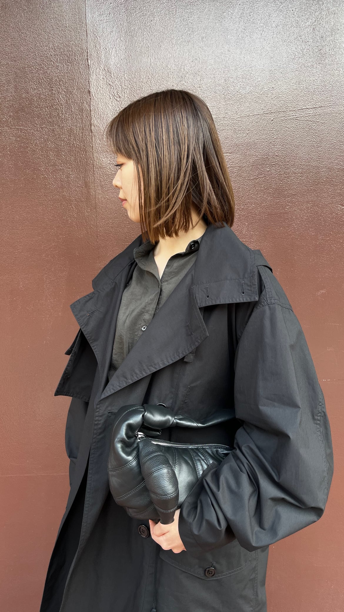 LEMAIRE -MINI FORTUNE CROISSANT BAG(SOFT NAPPA LEATHER)- :BLACK