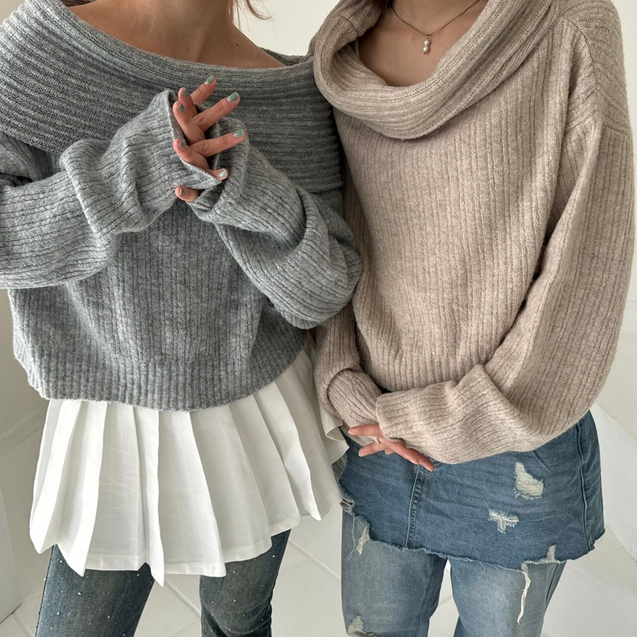 2wayボリュームリブニット_LN02950