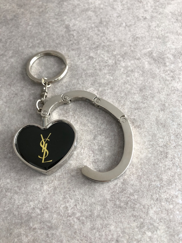 Yves Saint Laurent イヴ・サンローラン チャーム シルバー ブラック YSL バッグハンガー vintage ヴィンテージ オールド ykiwci
