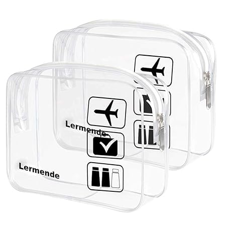 【在庫のみ】Lermende 2個 トイレタリーバッグ TSA承認済み 洗面用具 ポーチ 透明化粧ポーチ 旅行用ポーチ旅行用化粧品メイクアップバッグ 男女兼用 - 透明