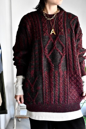 90‘s “fisherman knit sweater“ color red made in  Ireland