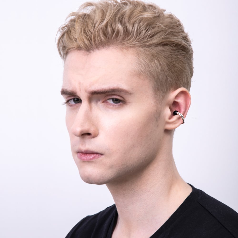 オニキスボールイヤーカフ ACE0152 Onyx ball ear cuff 【「貴族誕生