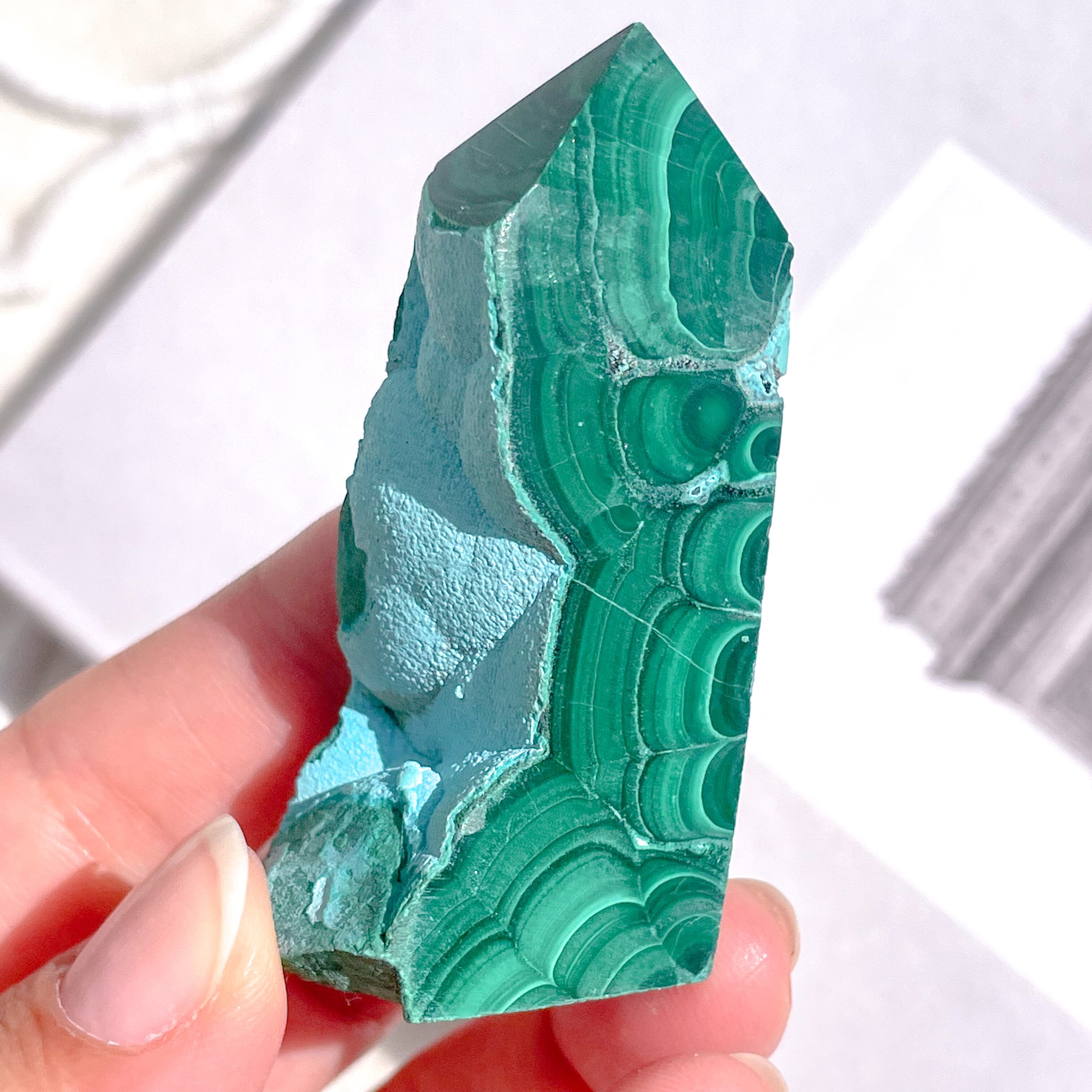 クリソコラ マラカイト Chrysocolla & Malachite Point ✧ クリソコラ & マラカイト | FLUXY