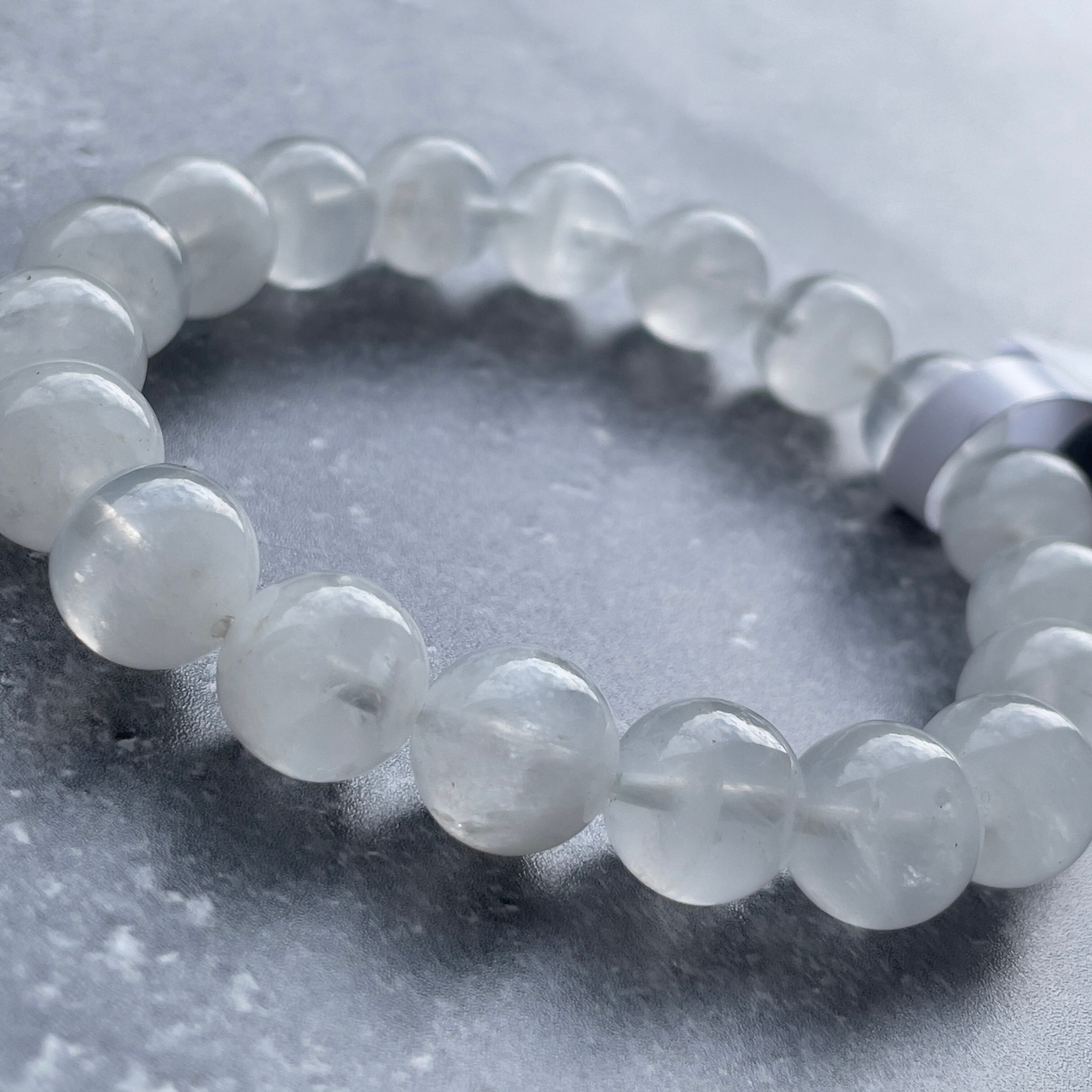 ホワイトガーデンクォーツ① 約10.5mm 内径16cm | 猫のひげ