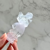 天使モチーフ*ラベンダーピンクフローライト*エンジェル*天然石*天然石インテリア*置き物