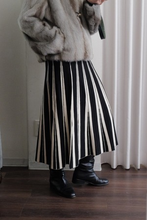 knit pleats skirt black