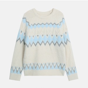 nordic pattern crew neck knit J00012