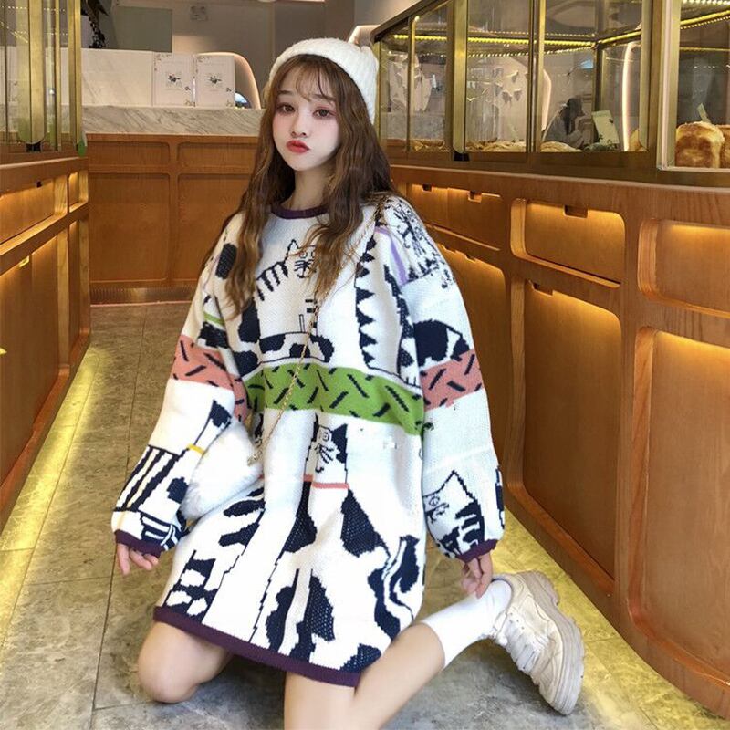 スタイルセーター レディースオータムウィンターニットルーズプルオーバー トップス 秋物 冬物 萌量不足60442801336