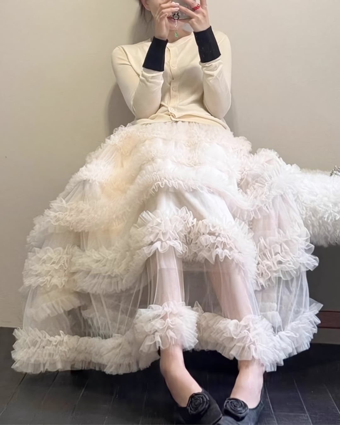 チュールレースティアードフリルスカート(2 colors) 2506128