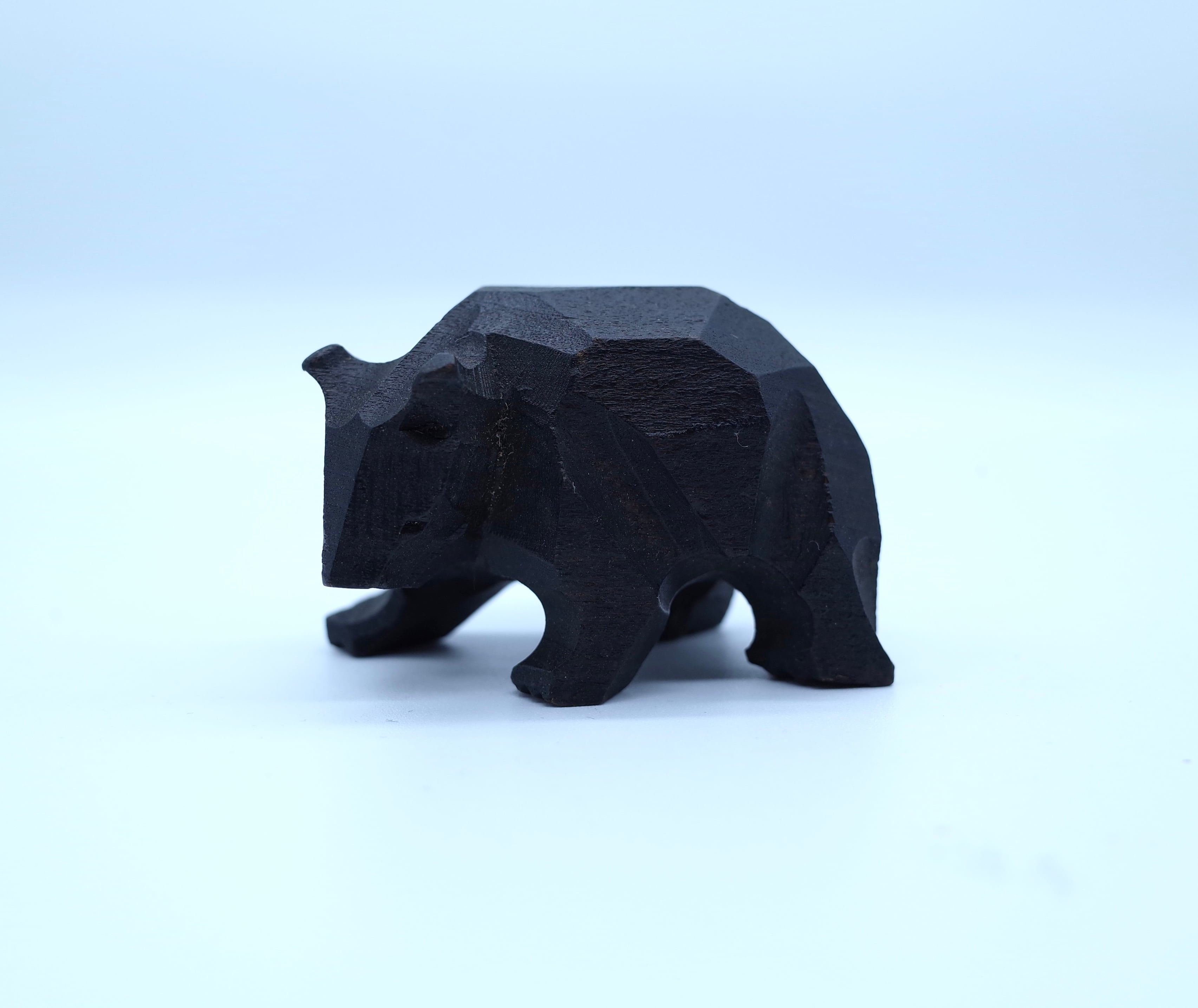 WOODEN BEAR SCULPTURE