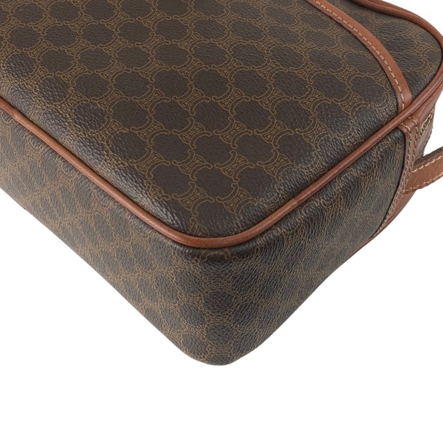 CELINE セリーヌ マカダム ショルダーバッグ ブラウン ブラゾン PVC レザー vintage ヴィンテージ オールド 26ppnb